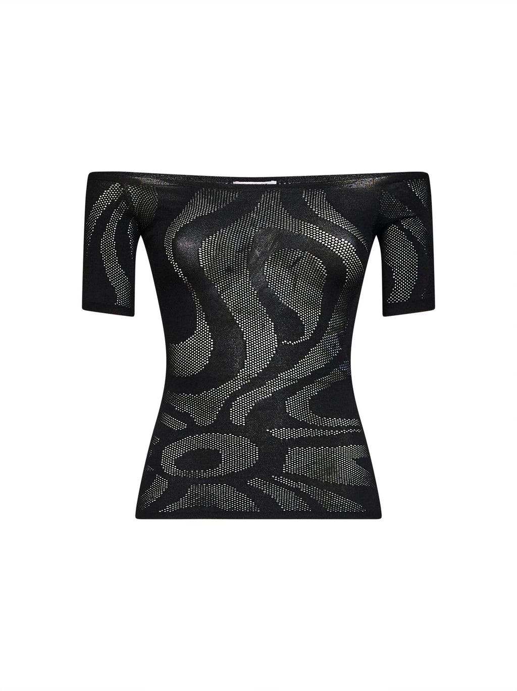 Pucci Women Black Marmo Jacquard Net Top