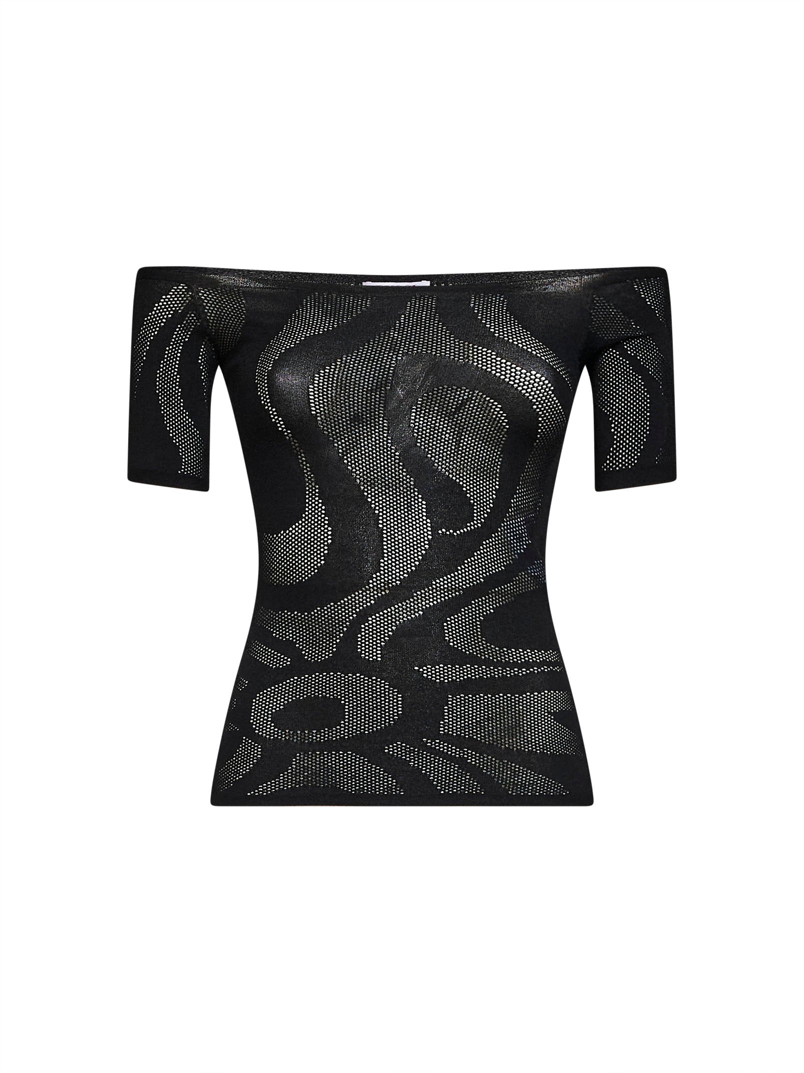 Pucci Women Black Marmo Jacquard Net Top