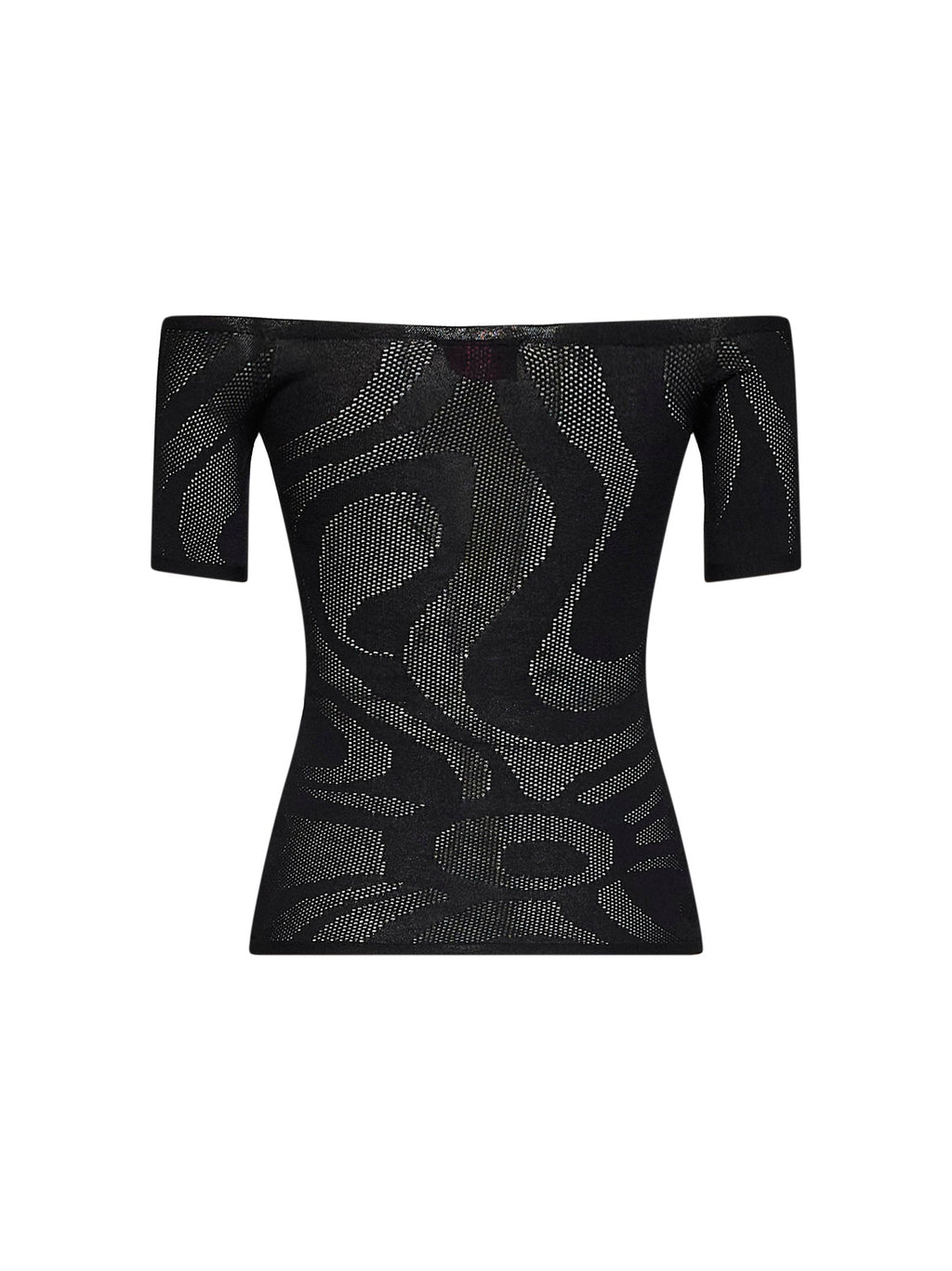 Pucci Women Black Marmo Jacquard Net Top