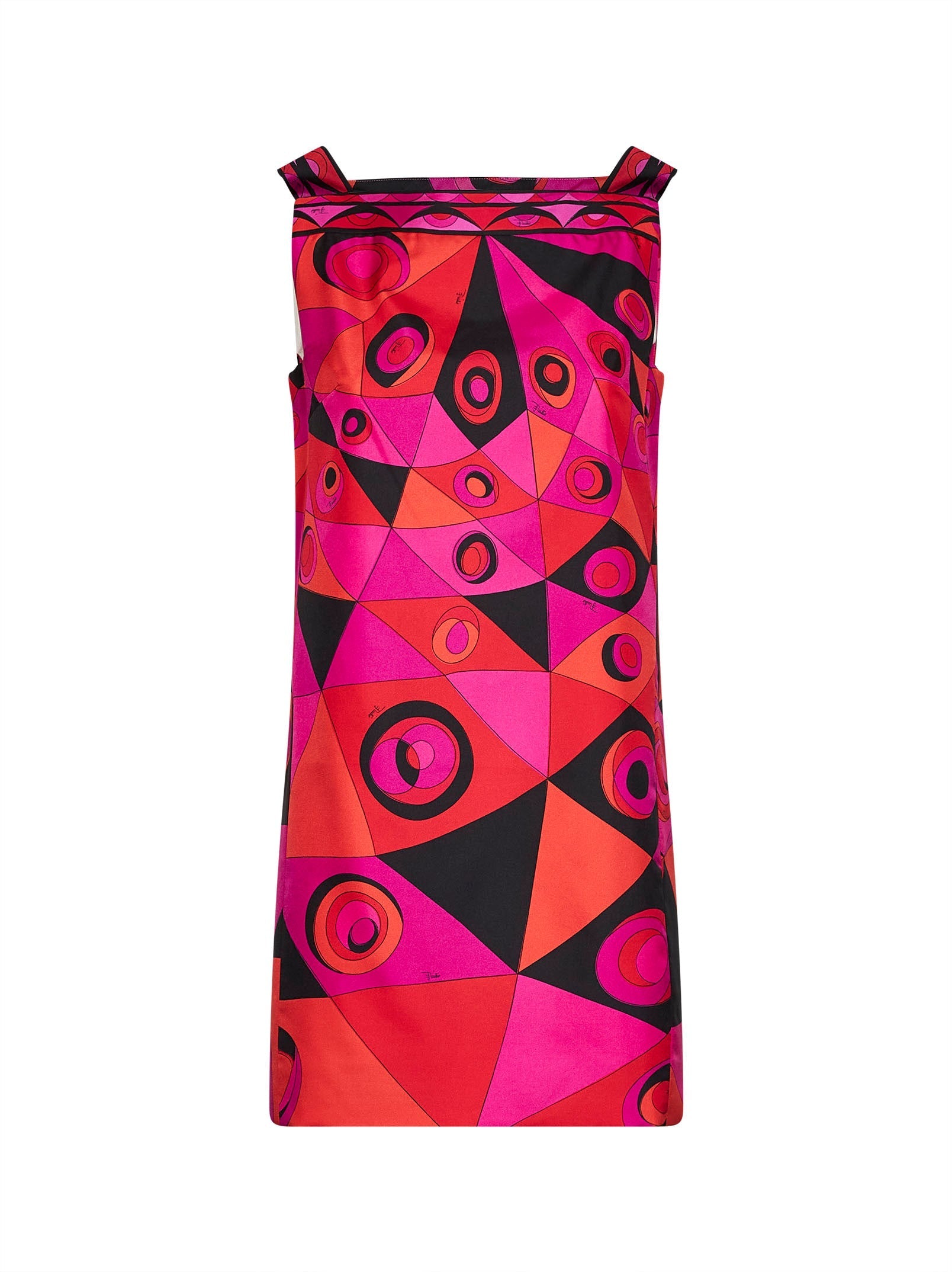 Pucci Women Fuchsia And Black Occhi-Print Silk Twill Mini Dress