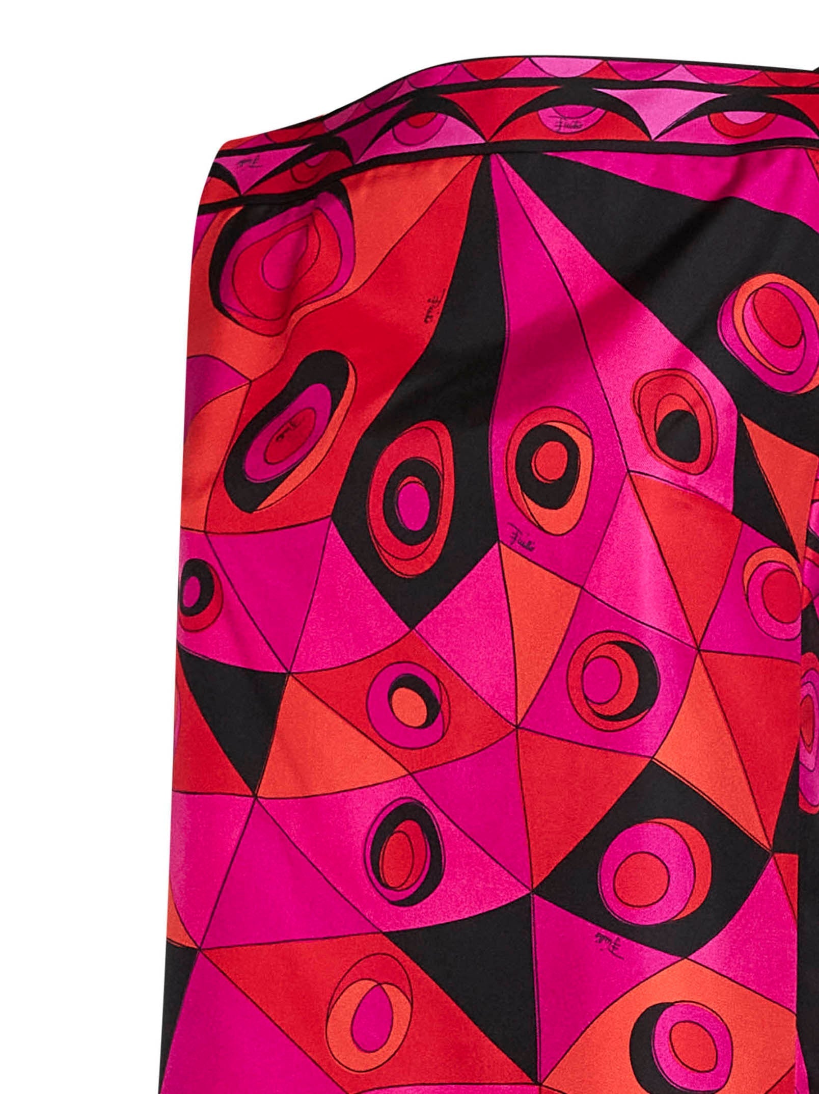 Pucci Women Fuchsia And Black Occhi-Print Silk Twill Mini Dress