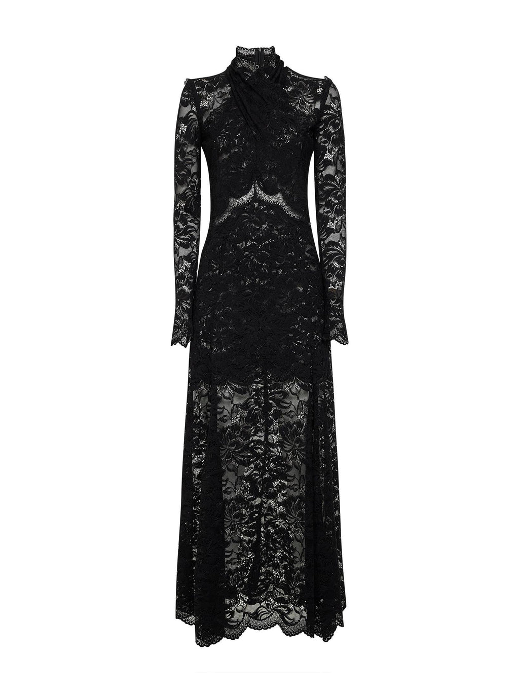 Rabanne Women Black Lace Long Dress