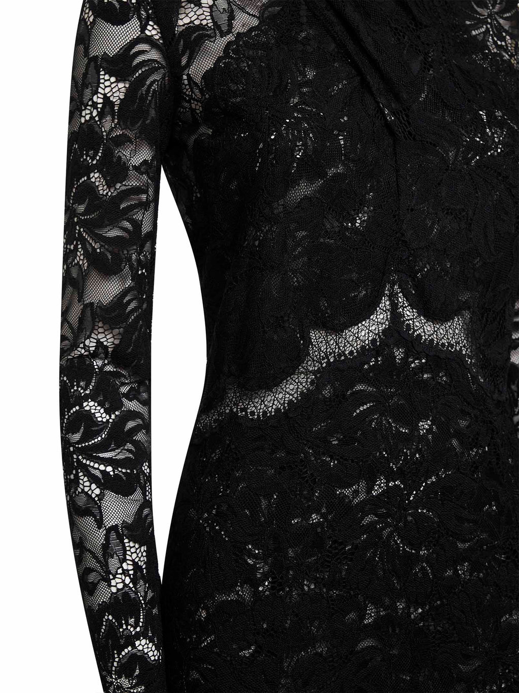 Rabanne Women Black Lace Long Dress