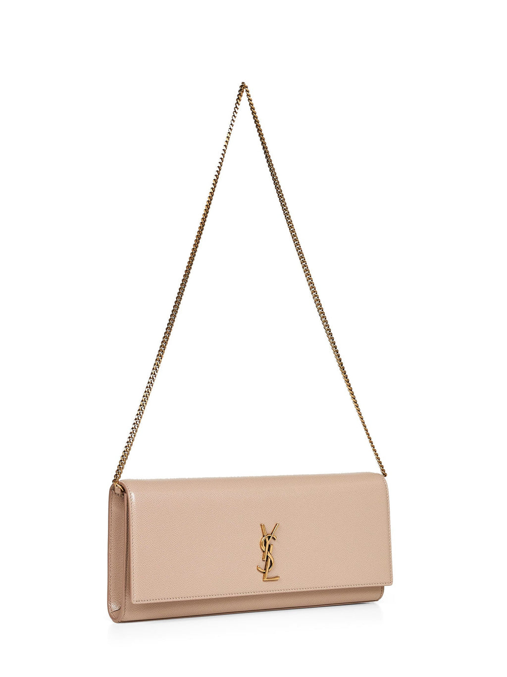 Saint Laurent Women Dark Beige Kate Clutch With Shoulder Strap