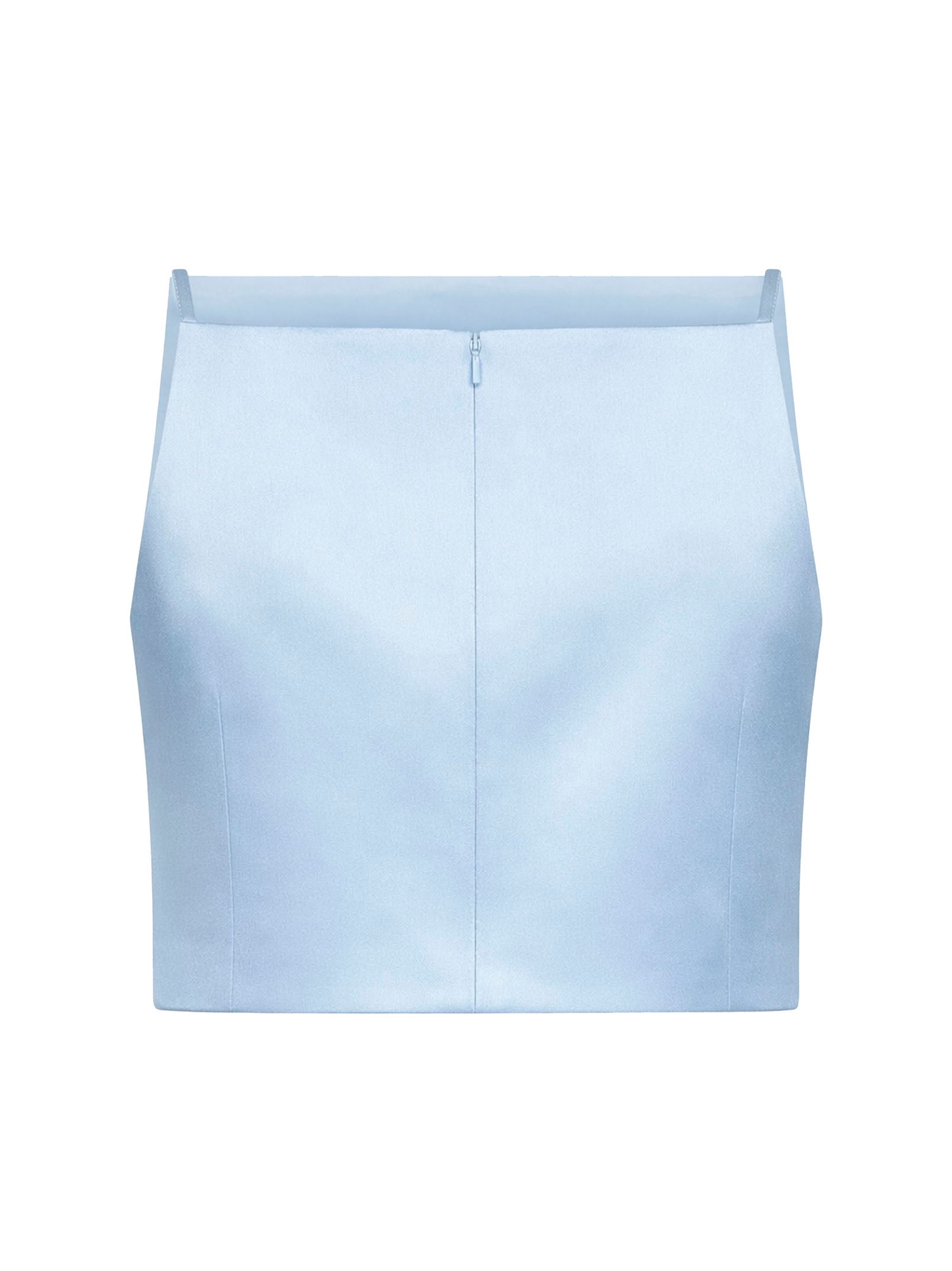 Self Portrait Women Light Blue Satin 3D Sequin Flower-Embellished Cropped Top