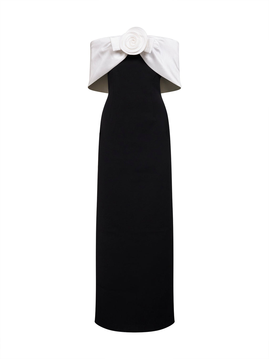 Self Portrait Women Black Crepe Flower Maxi Dress