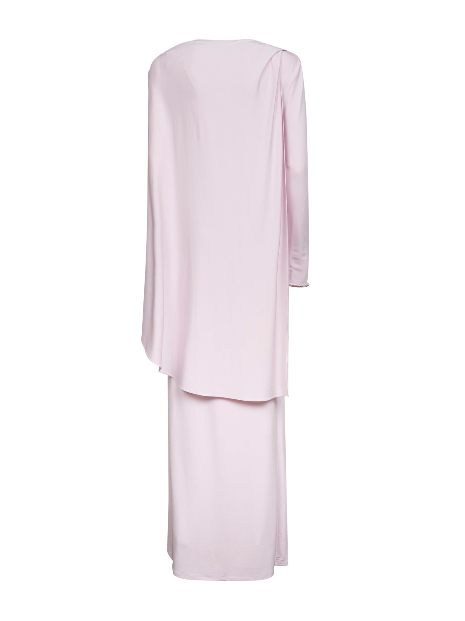 Self Portrait Women Pink Stretch Jersey Draped Maxi Dress