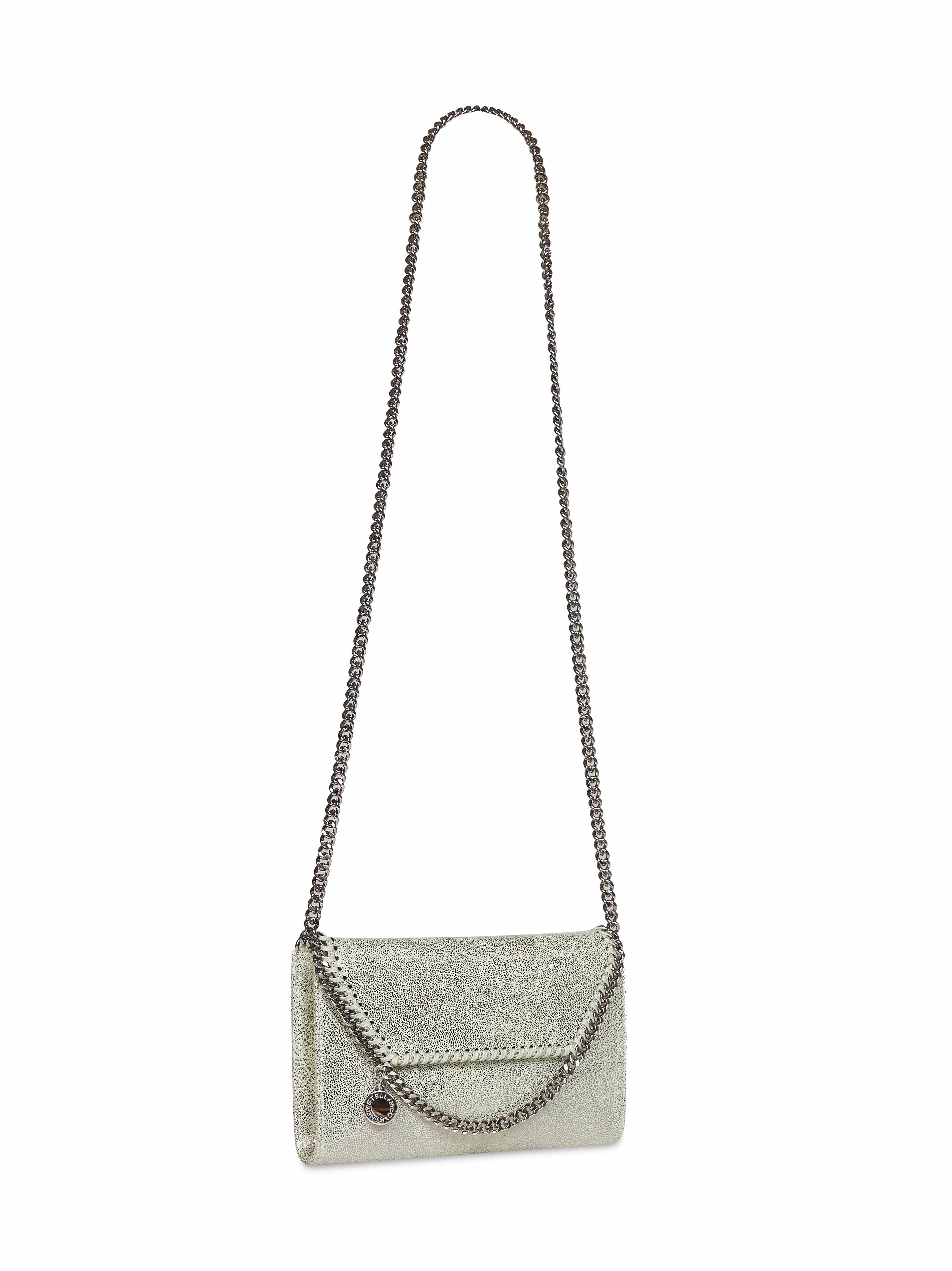 Stella Mccartney Women Light Lime Falabella Wallet Crossbody Bag