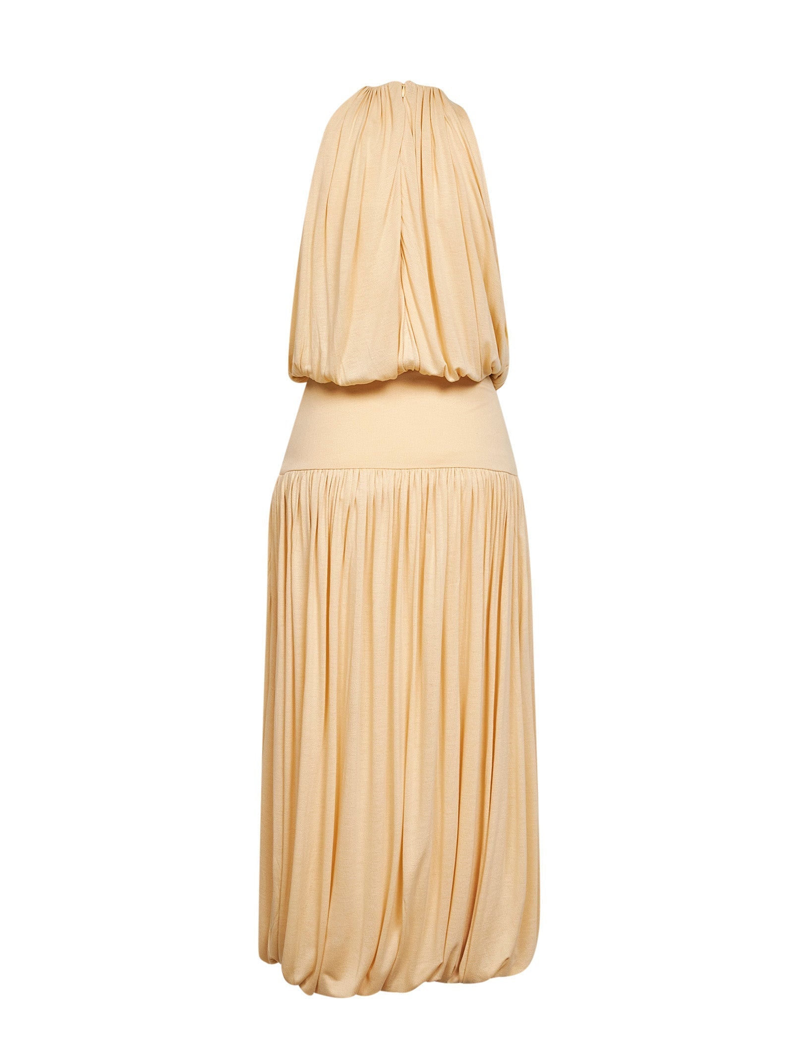 Toteme Women Champagne Fluid Viscose Gathered Midi Dress<Br/>