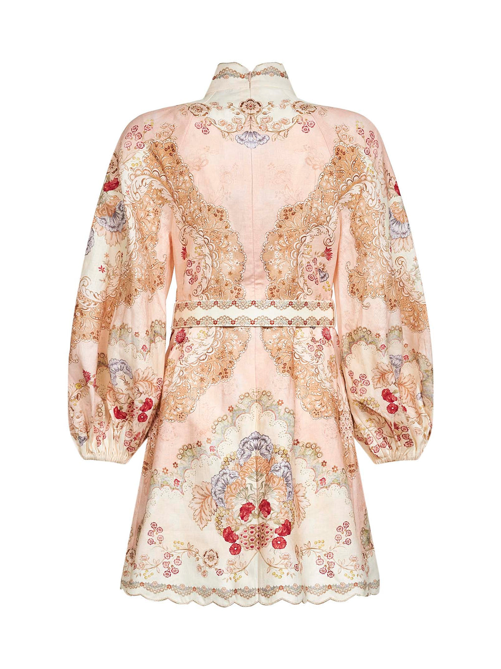 Zimmermann Women Wallpaper Floral-Print Blush Linen Daylight Mini Dress