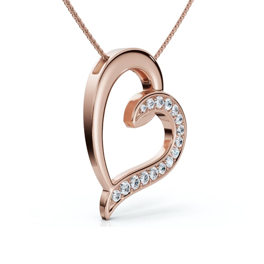 1/2ct Diamond Heart Pendant Gold 18" Necklace Lab Grown
