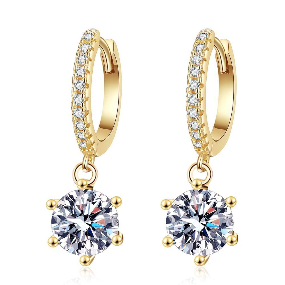 Pangama Golden Solstice Moissanite Drop Earrings