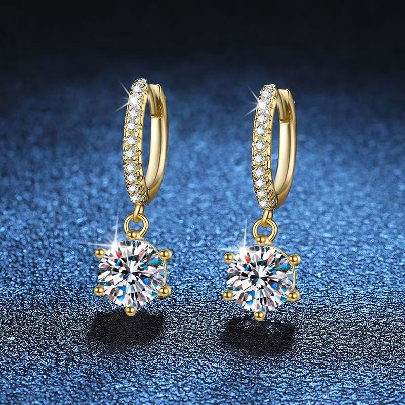 Pangama Golden Solstice Moissanite Drop Earrings
