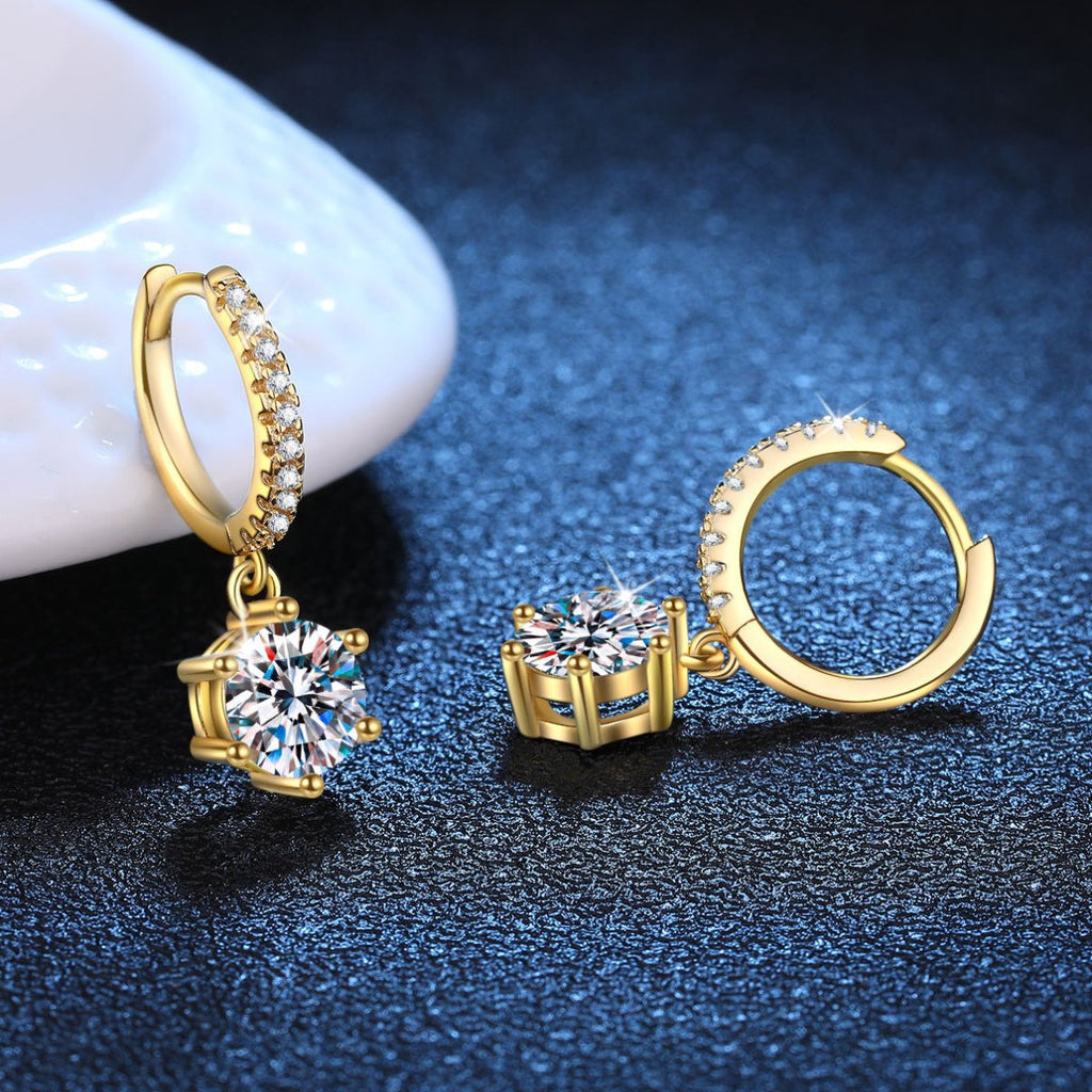 Pangama Golden Solstice Moissanite Drop Earrings