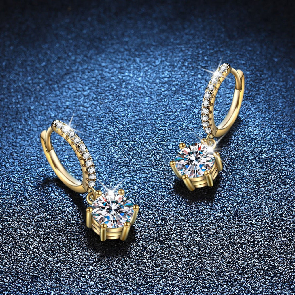 Pangama Golden Solstice Moissanite Drop Earrings