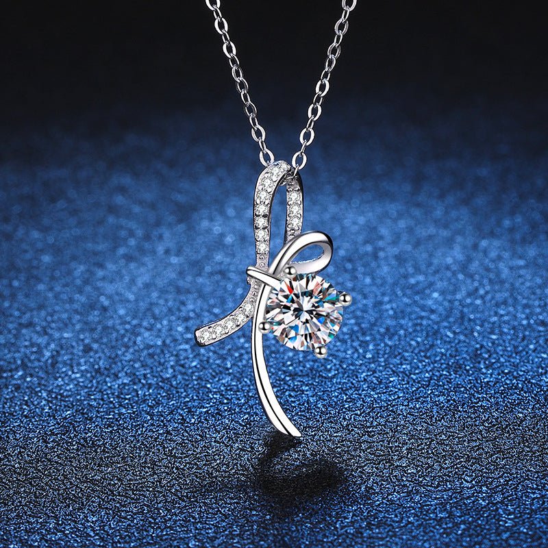 Pangama Graceful Ribbon Moissanite Necklace
