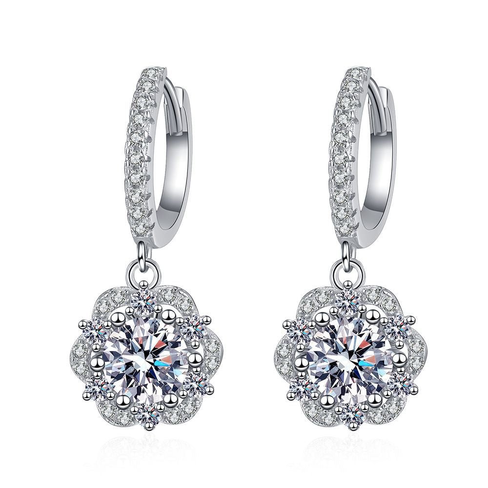 Pangama Radiant Blossom Moissanite Drop Earrings