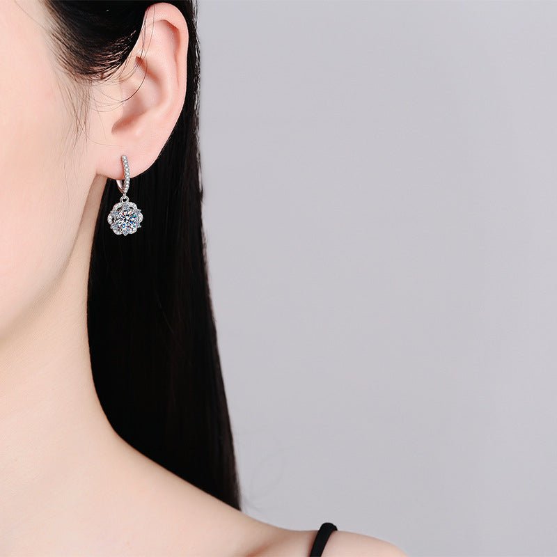Pangama Radiant Blossom Moissanite Drop Earrings
