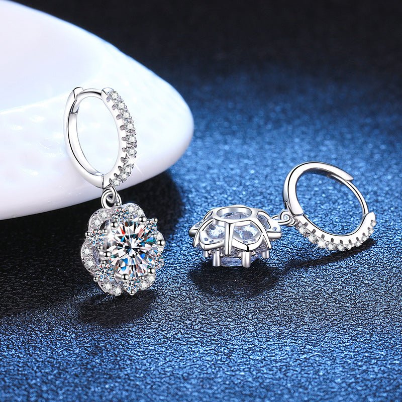 Pangama Radiant Blossom Moissanite Drop Earrings