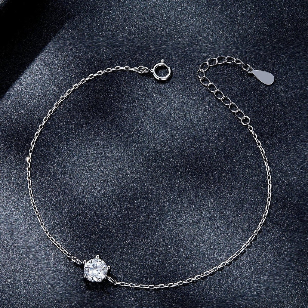 Pangama Solitaire Sterling Silver Moissanite Bracelet