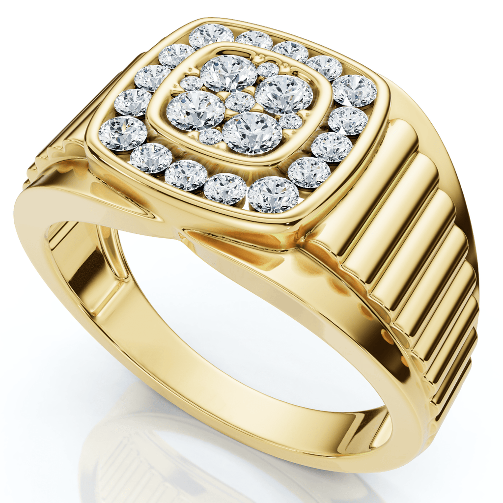 1/2Ct Men's Everett Diamond Wedding Ring 10k Gold Anniversary Band Lab Grown