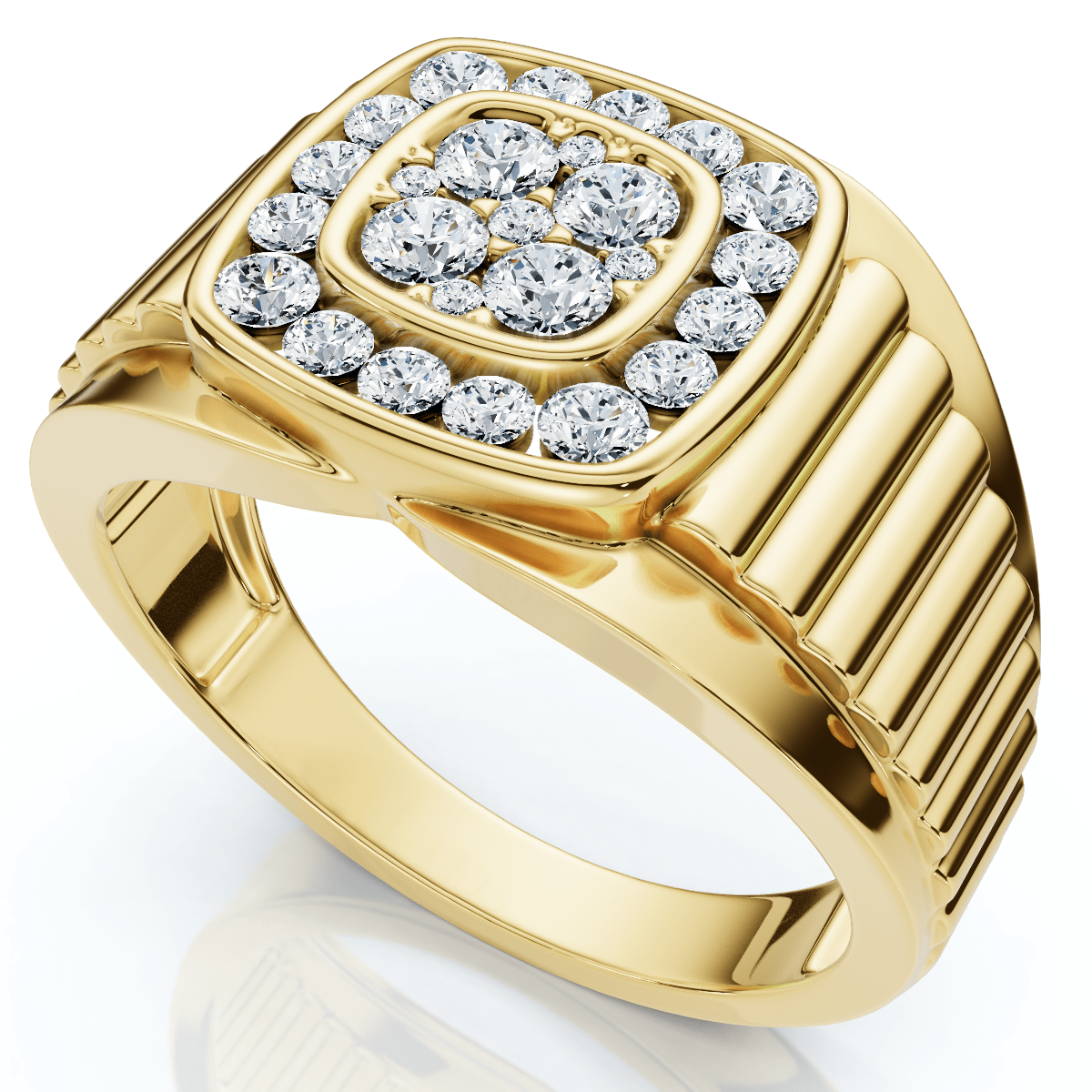 1/2Ct Men's Everett Diamond Wedding Ring 10k Gold Anniversary Band Lab Grown