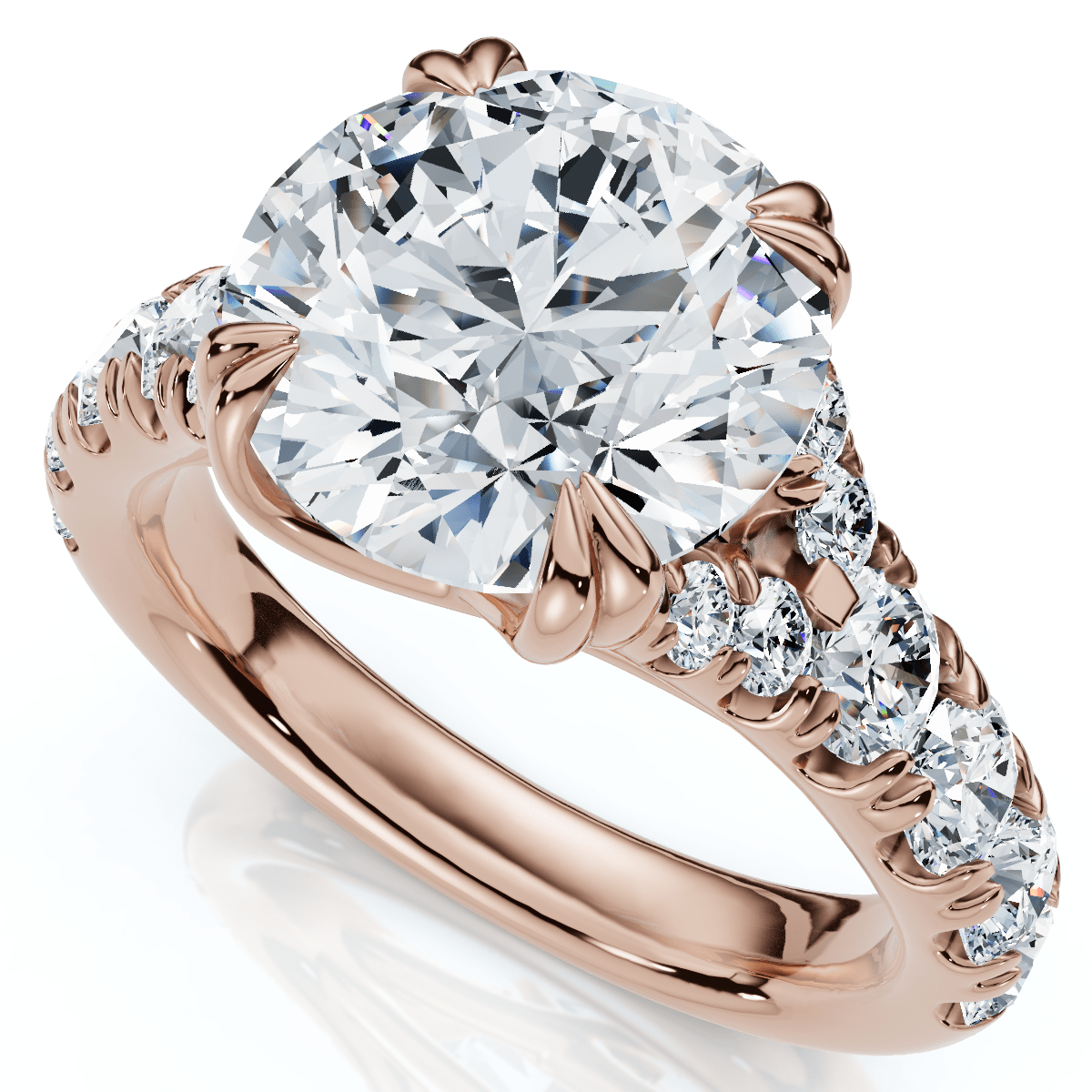Certified 4Ct Vivian Diamond Engagement Round Diamond Ring 14k Gold Lab Grown