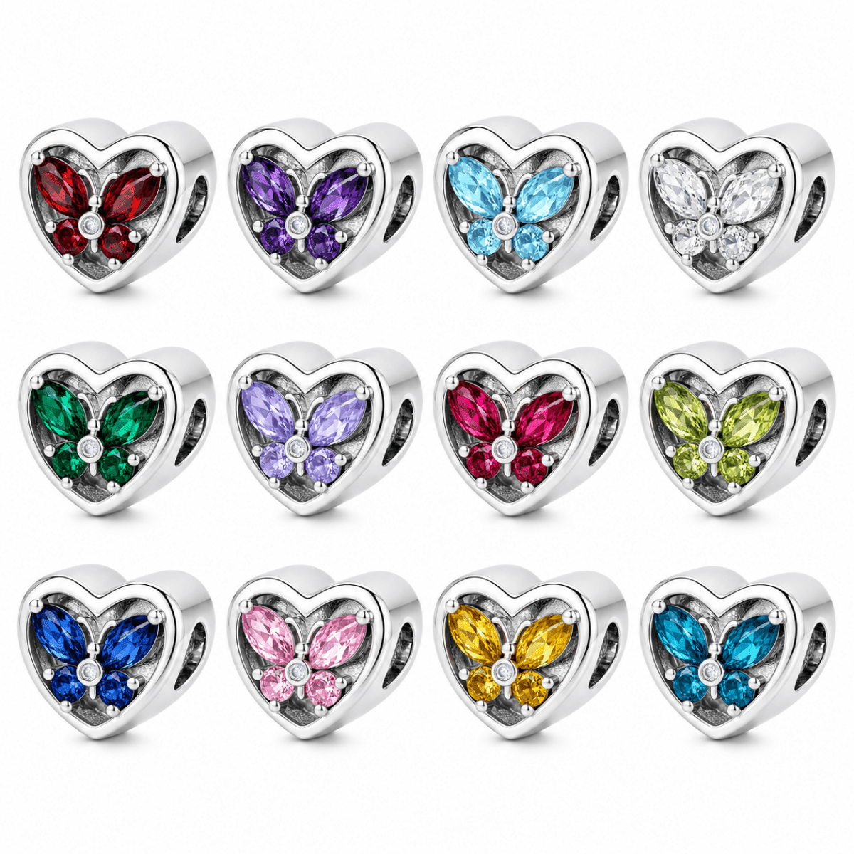 Personalized Heart Photo & Birthstone Charm