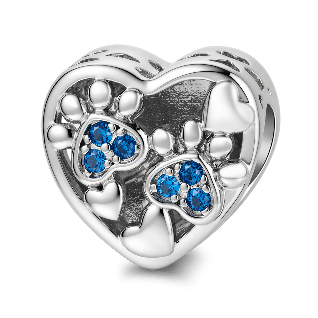 Personalized Pet Photo & Paw Print Heart Charm
