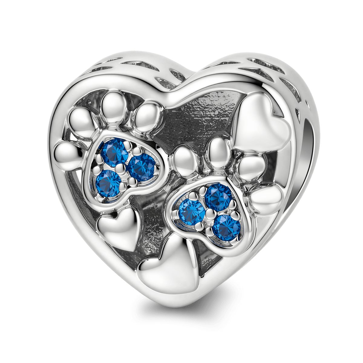 Personalized Pet Photo & Paw Print Heart Charm