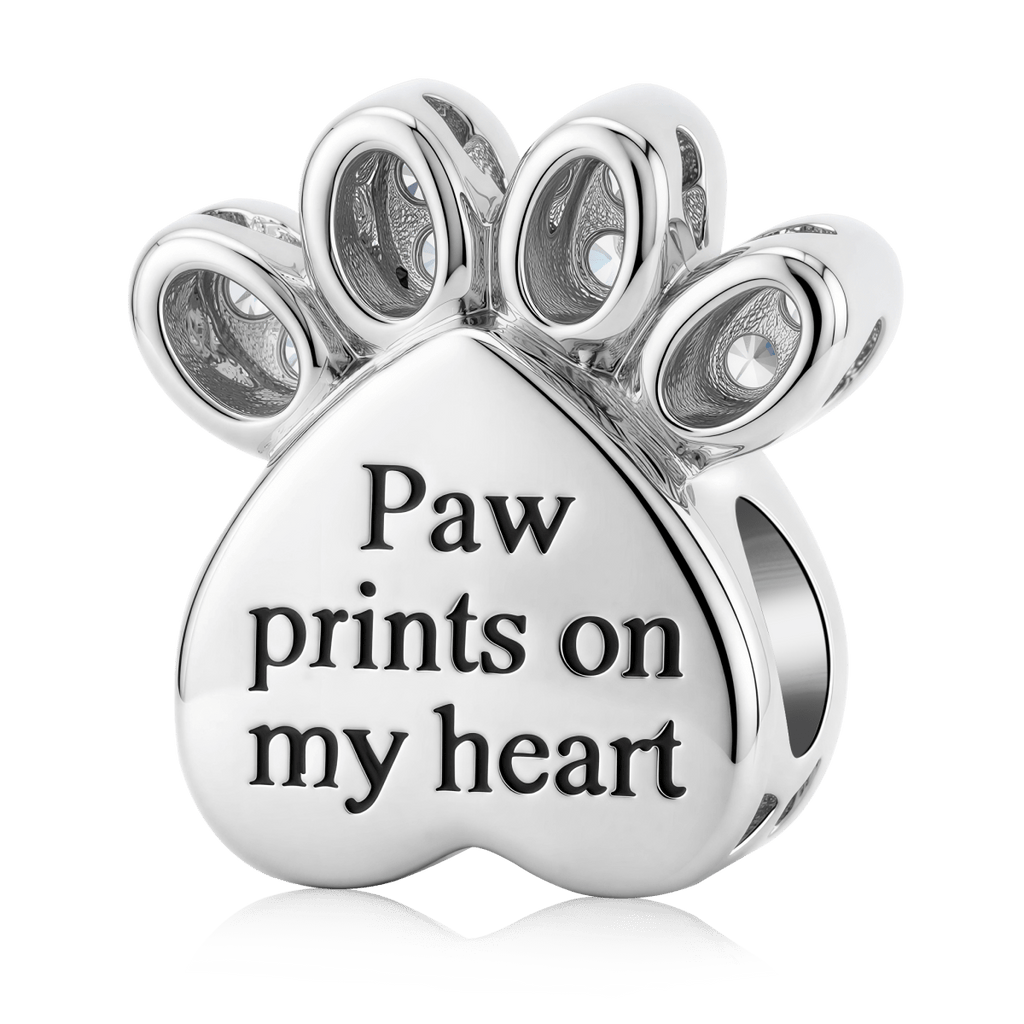 Personalized Pet Photo & Paw Prints Heart Charm