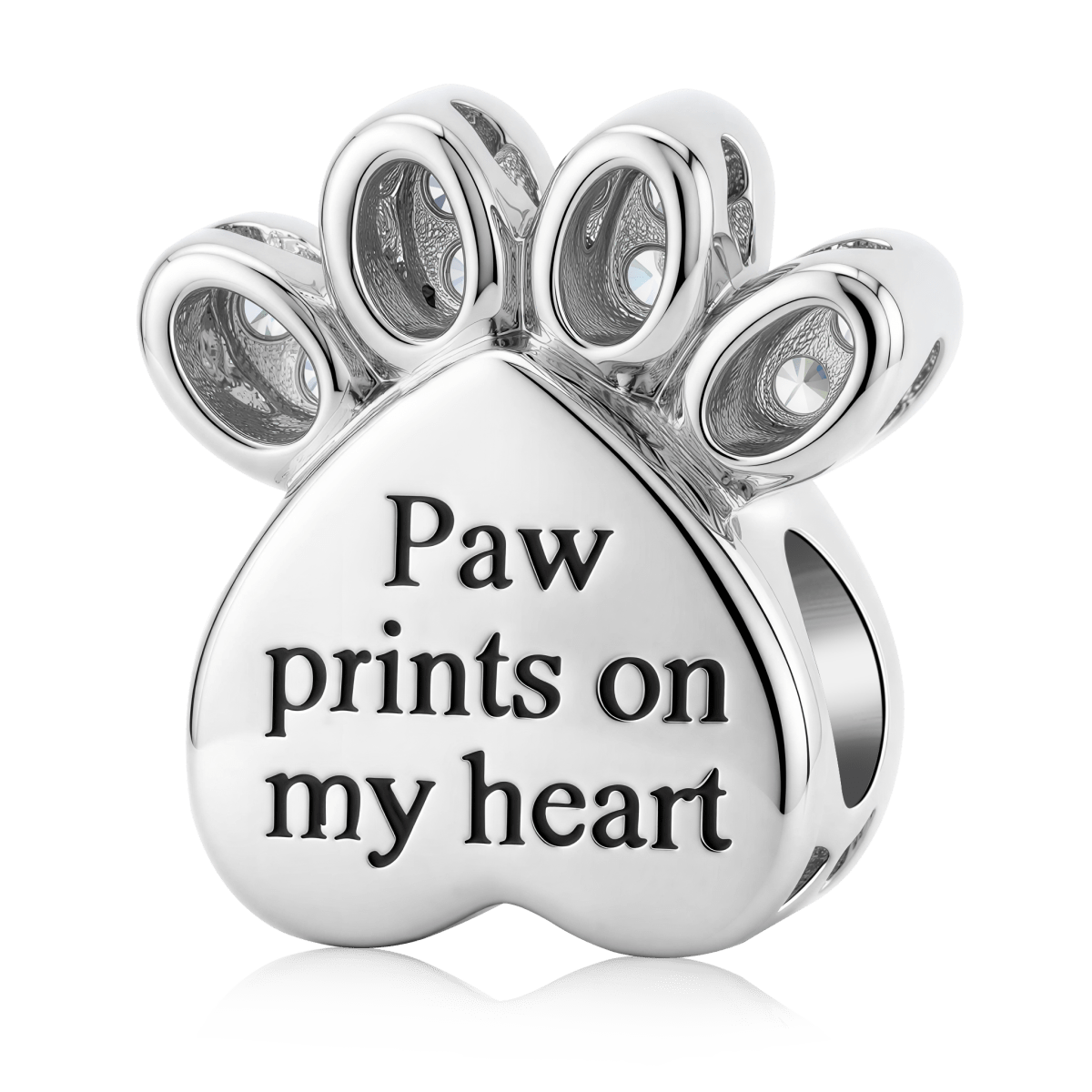Personalized Pet Photo & Paw Prints Heart Charm