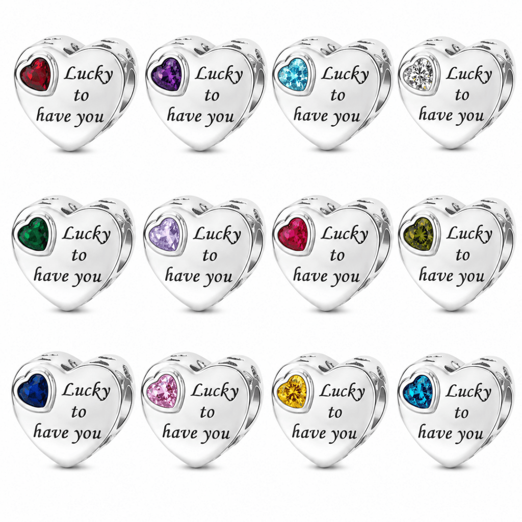 Personalized Photo & Engraved Birthstone Heart Charm