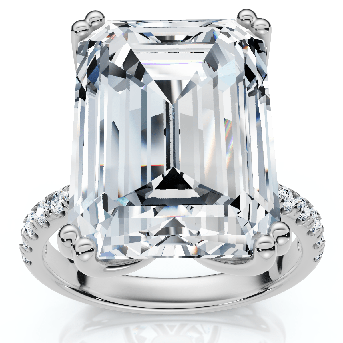 Certified 10.25Ct Emerald Cut Diamond Engagement Ring 14k Gold or PT Lab Grown