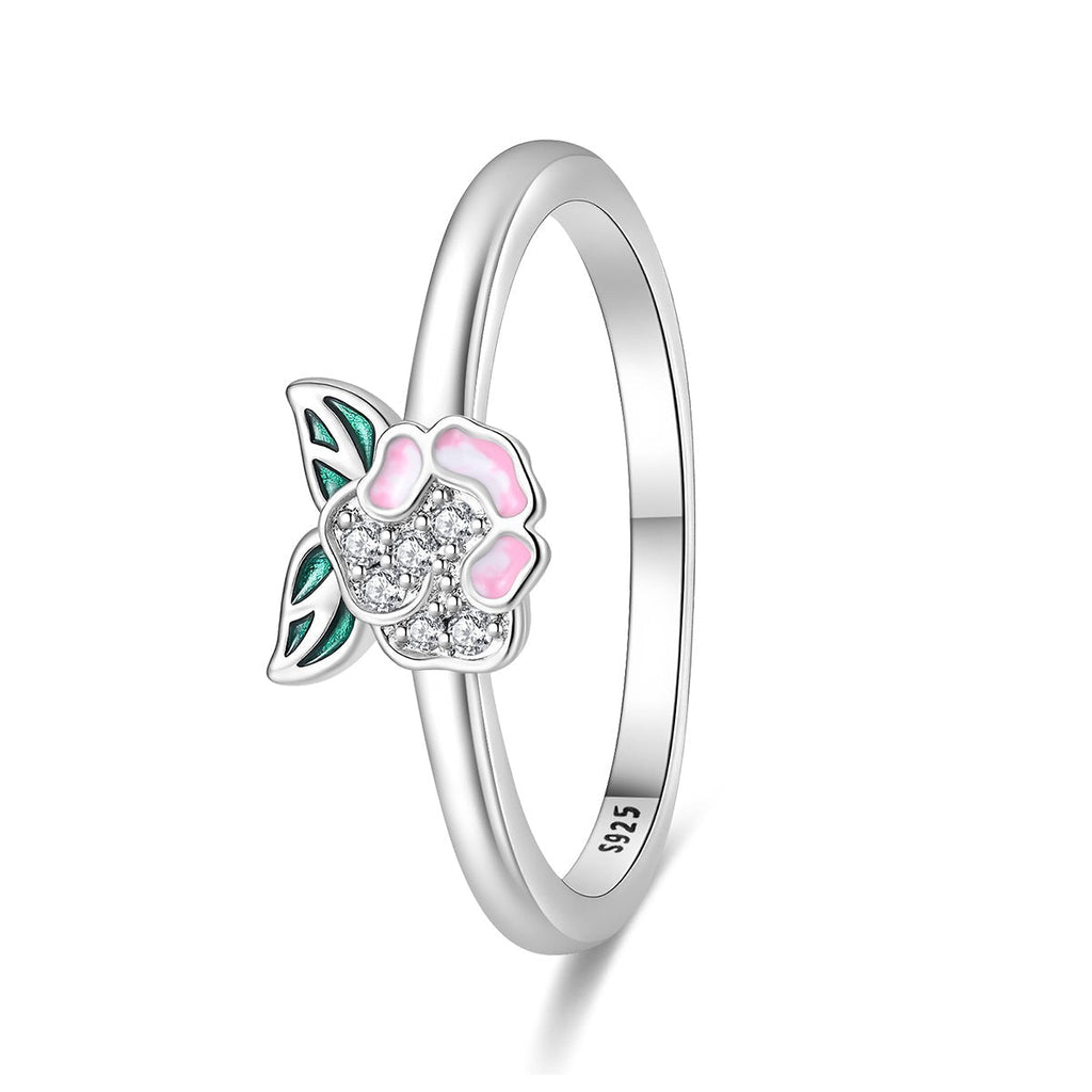 Pink Blossom Floral Sparkle Ring