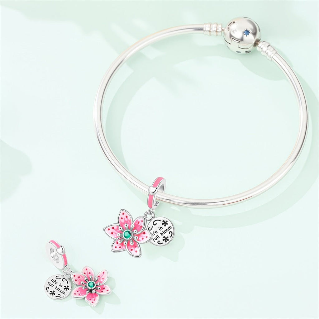 Pink Blossom “Life in Full Bloom” Dangle Charm