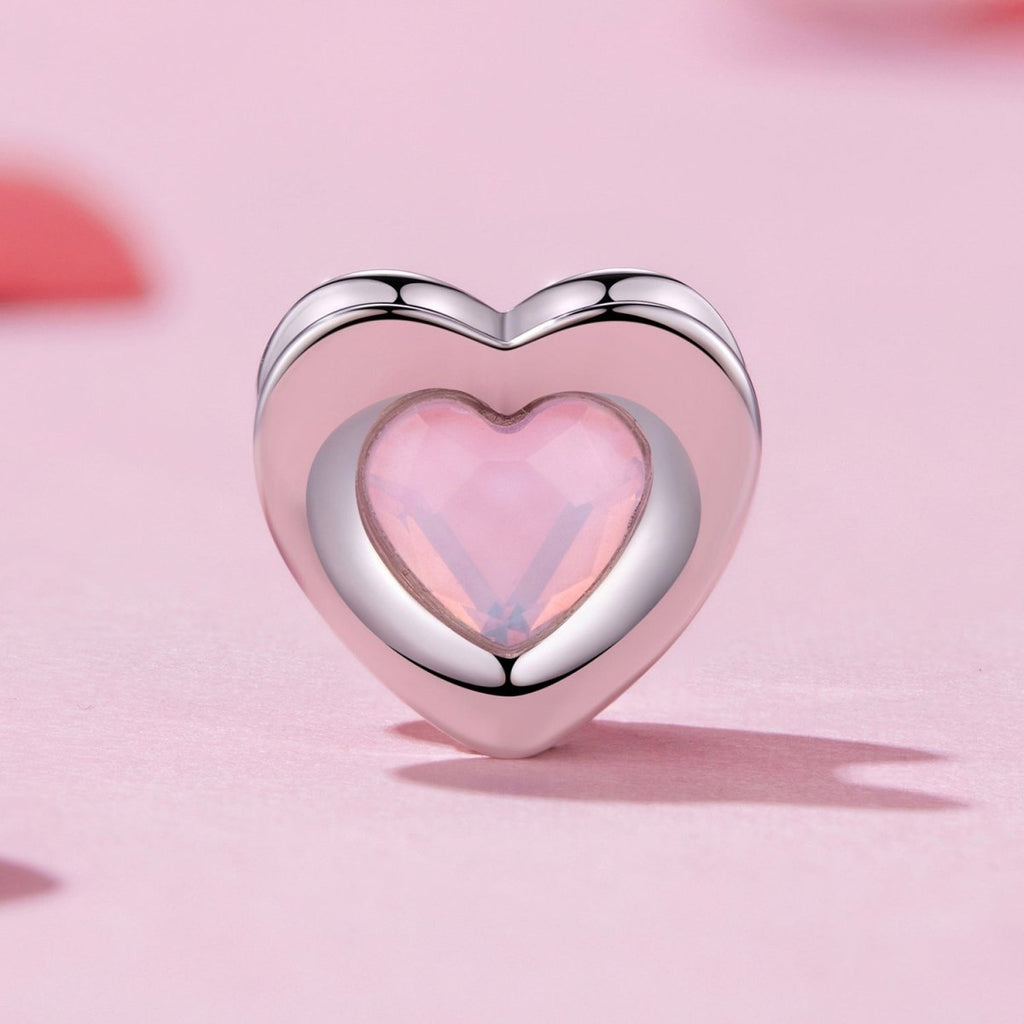 Pink Glow Heart Charm