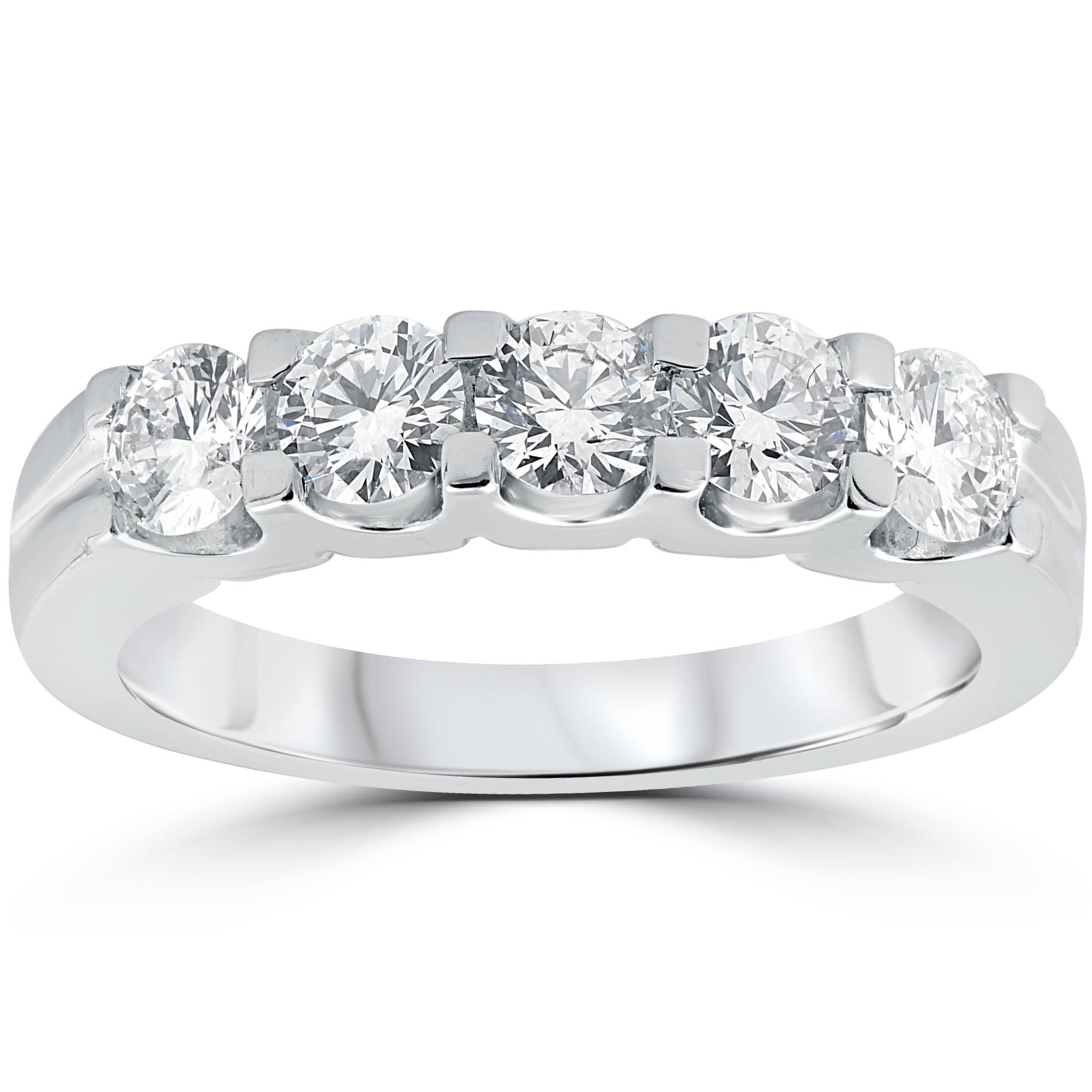 1ct Diamond Wedding Ring Anniversary Stackable Band 14K White Gold Size Selectable
