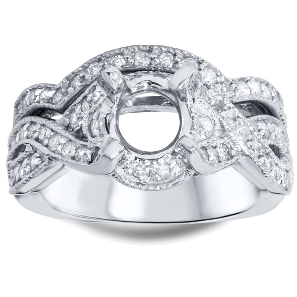 7/8ct Diamond Engagement Wedding Ring Set Setting 14K Size Selectable