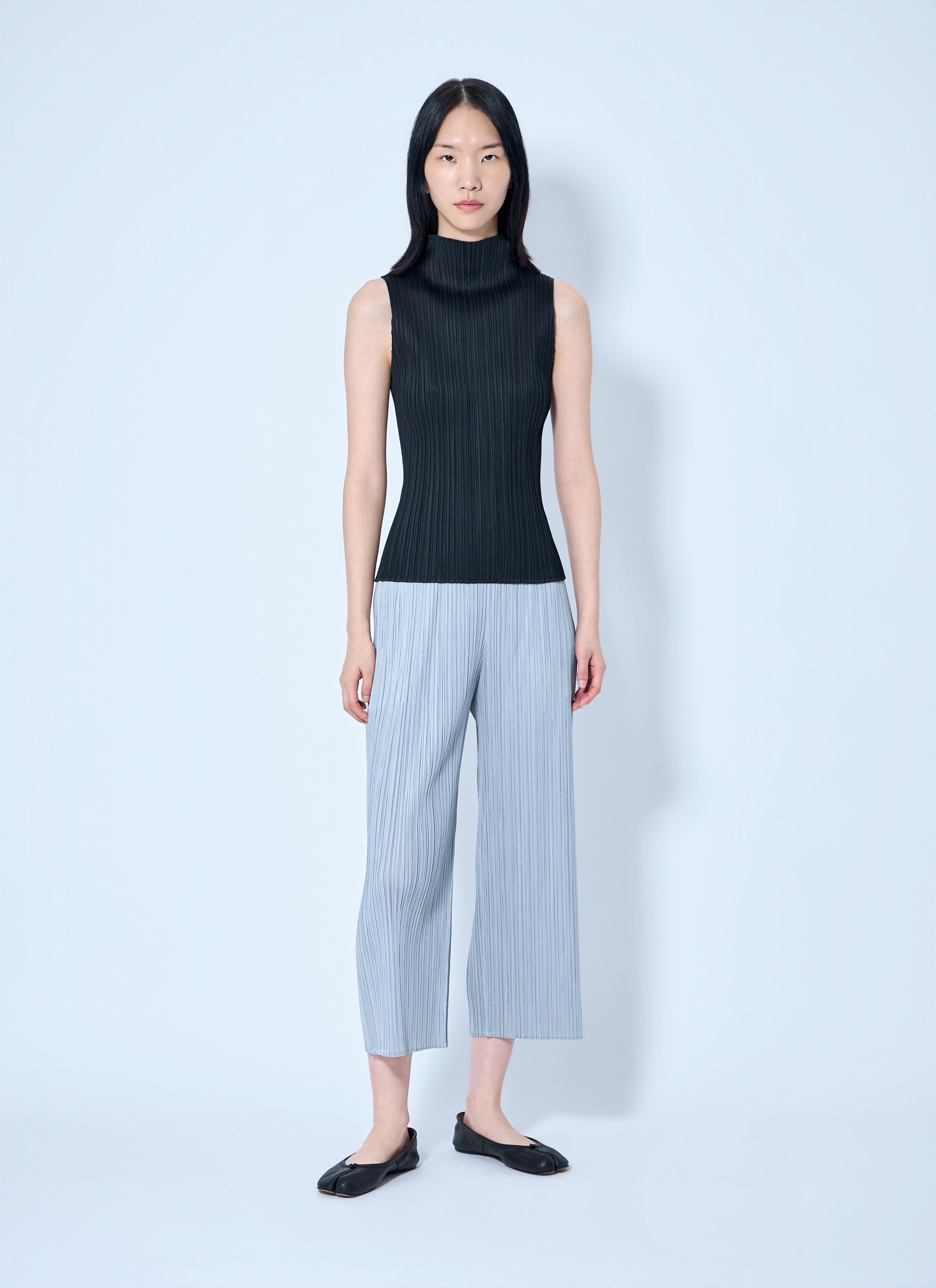 Pleats Please Issey Miyake Women Pleated Wide-Leg Trousers