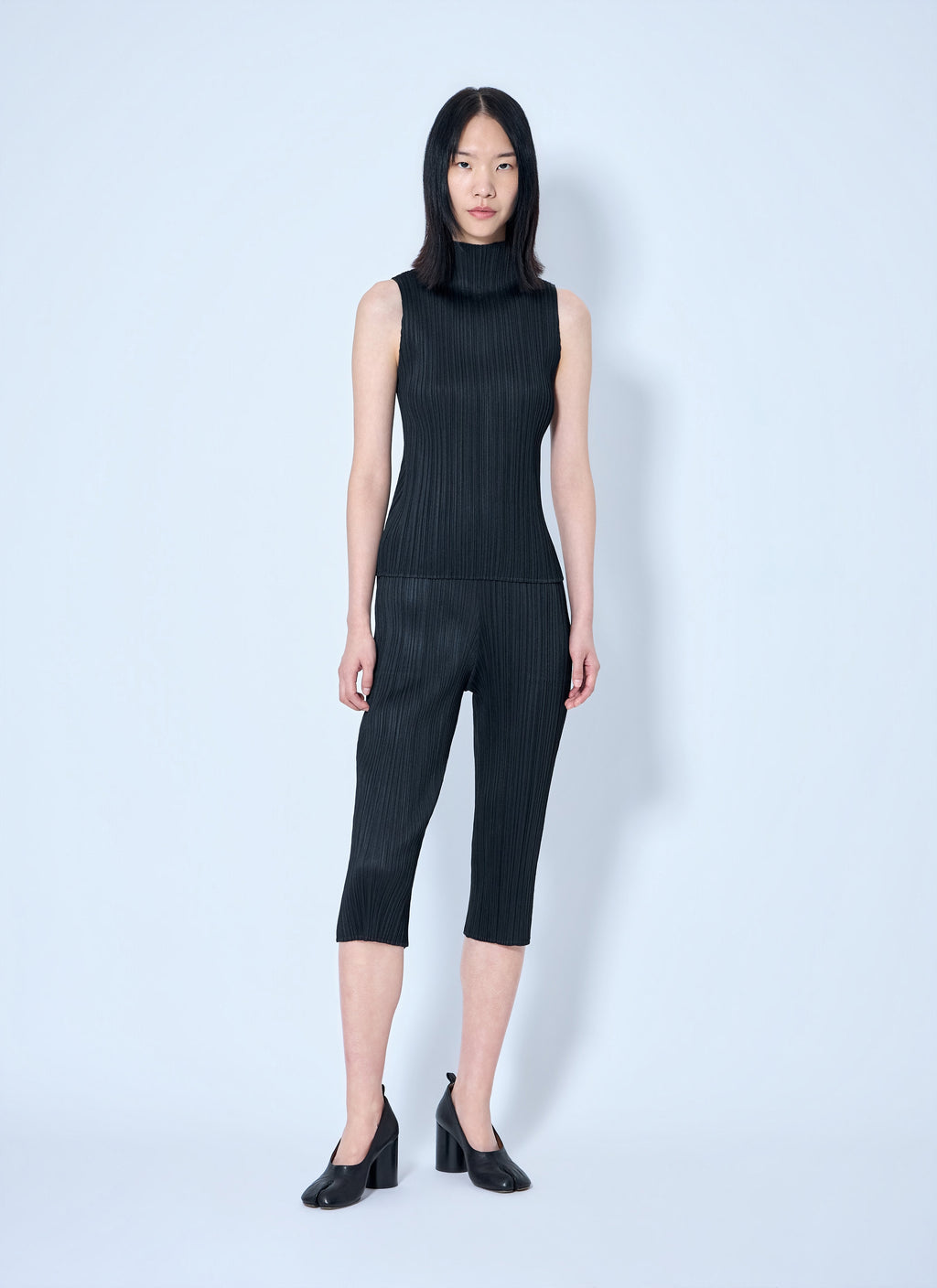 Pleats Please Issey Miyake Women Sleeveless Ribbed High-Neck Top