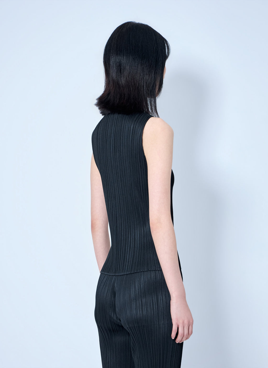 Pleats Please Issey Miyake Women Sleeveless Ribbed High-Neck Top