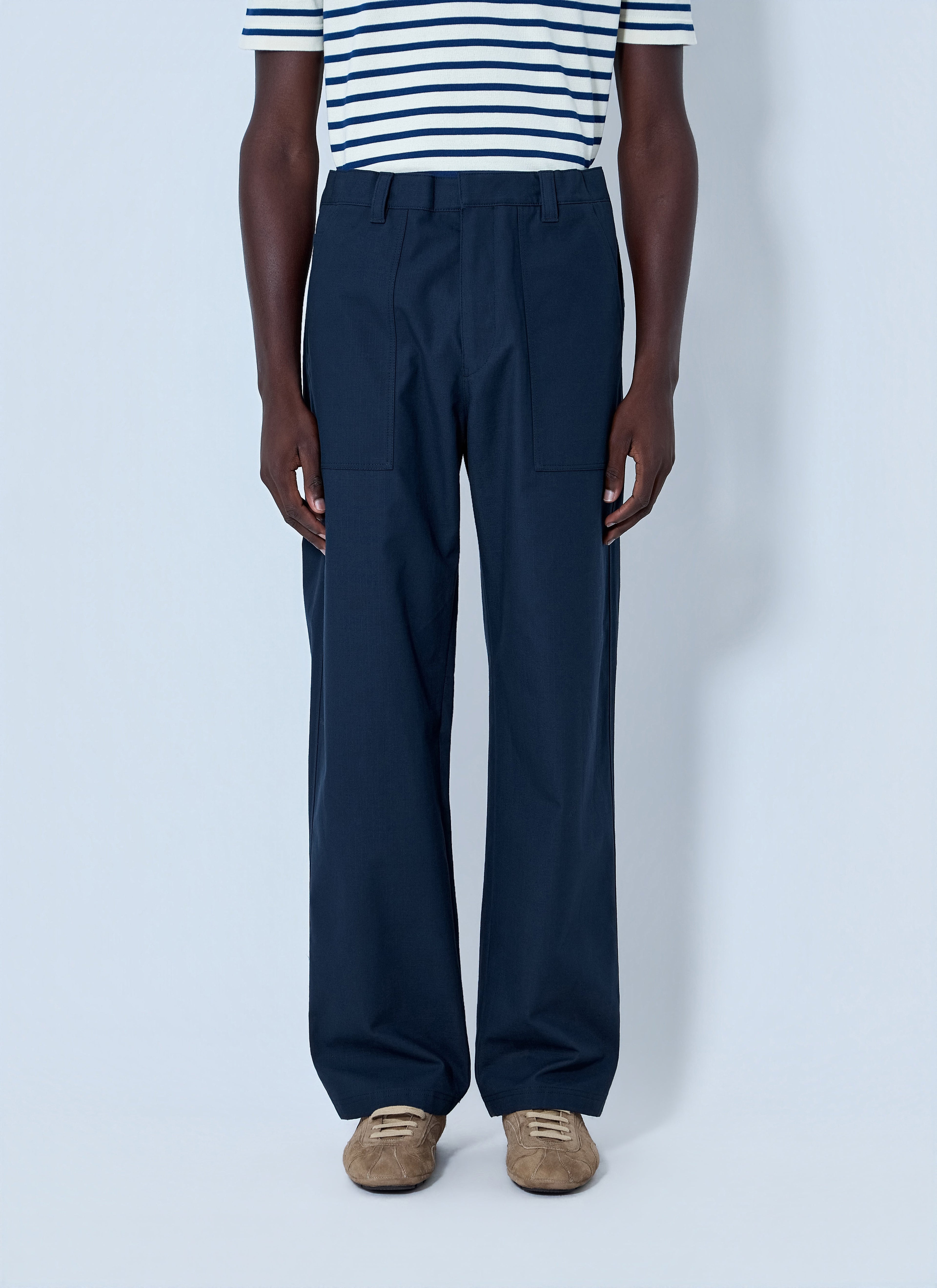 Prada Men Wide-Leg Tailored Trousers