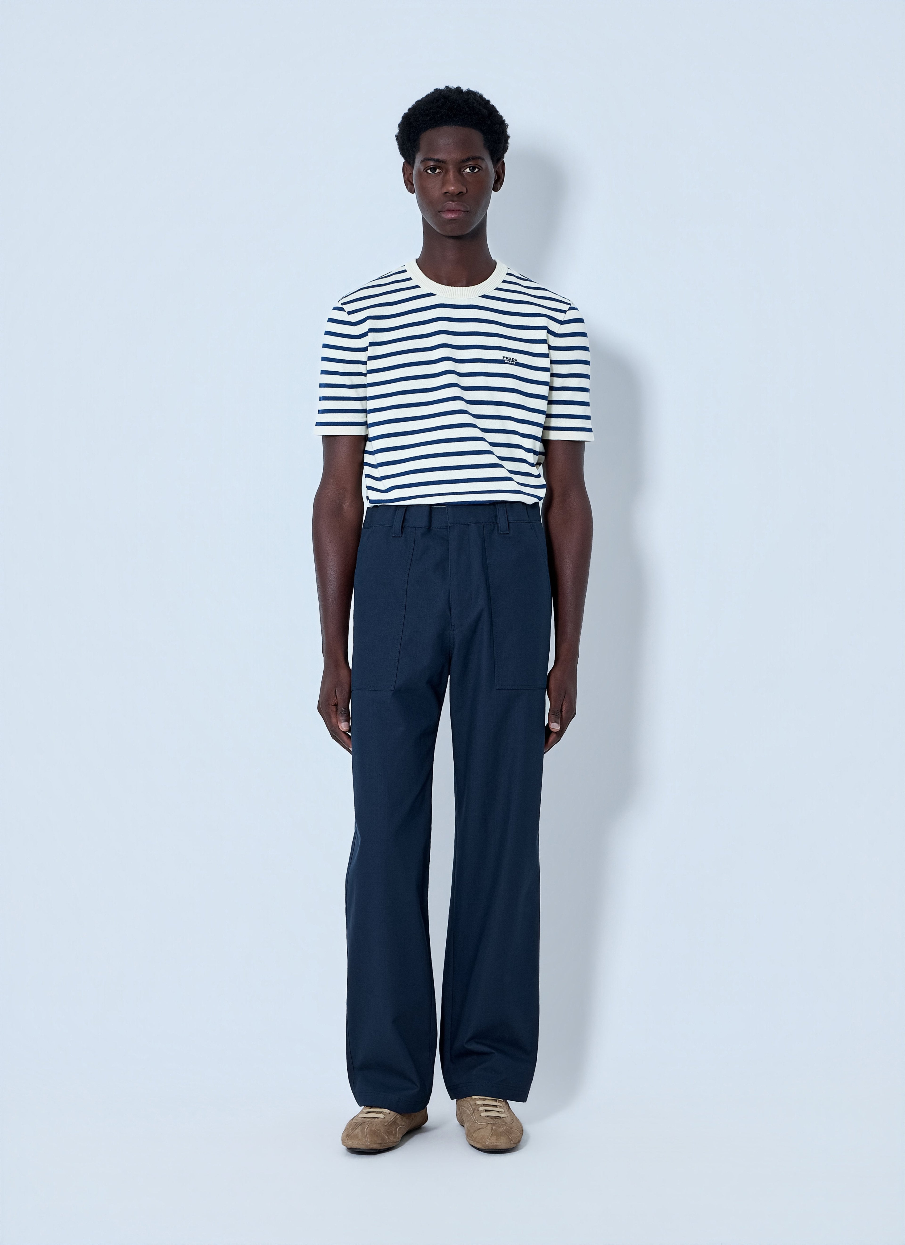 Prada Men Wide-Leg Tailored Trousers