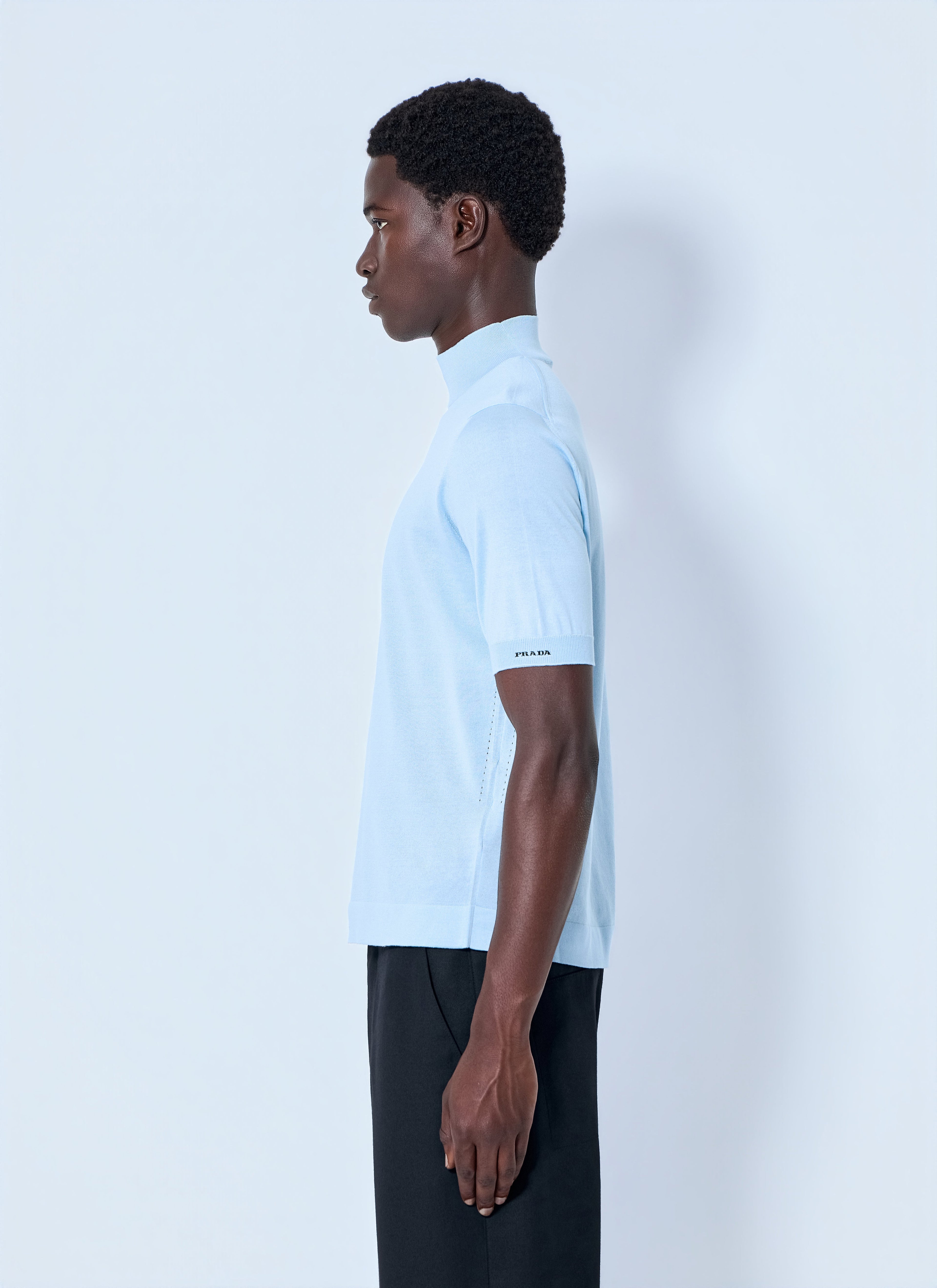 Prada Men Ribbed Turtleneck T-Shirt