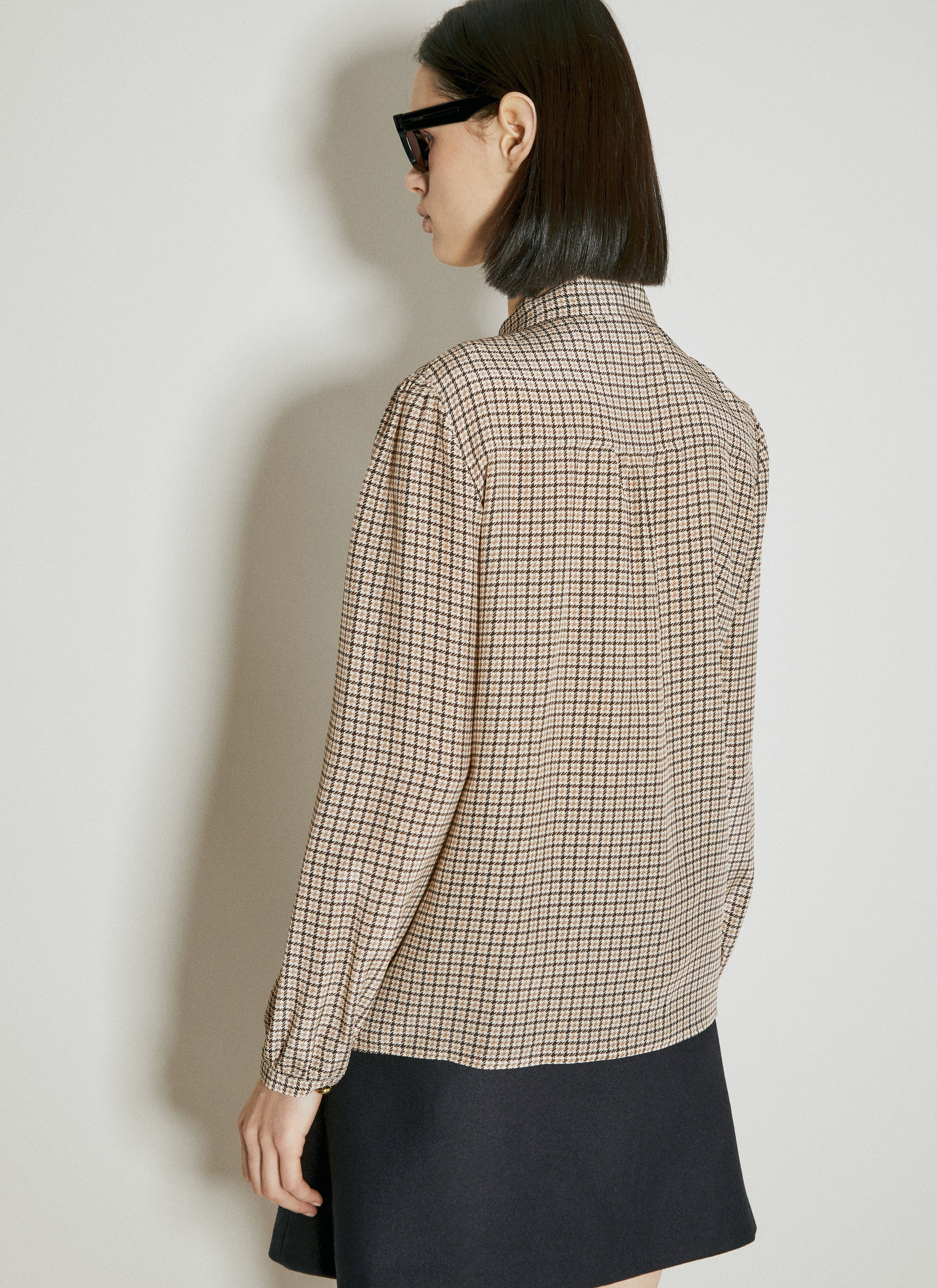 Prada Women Jacquard Crepe De Chine Shirt