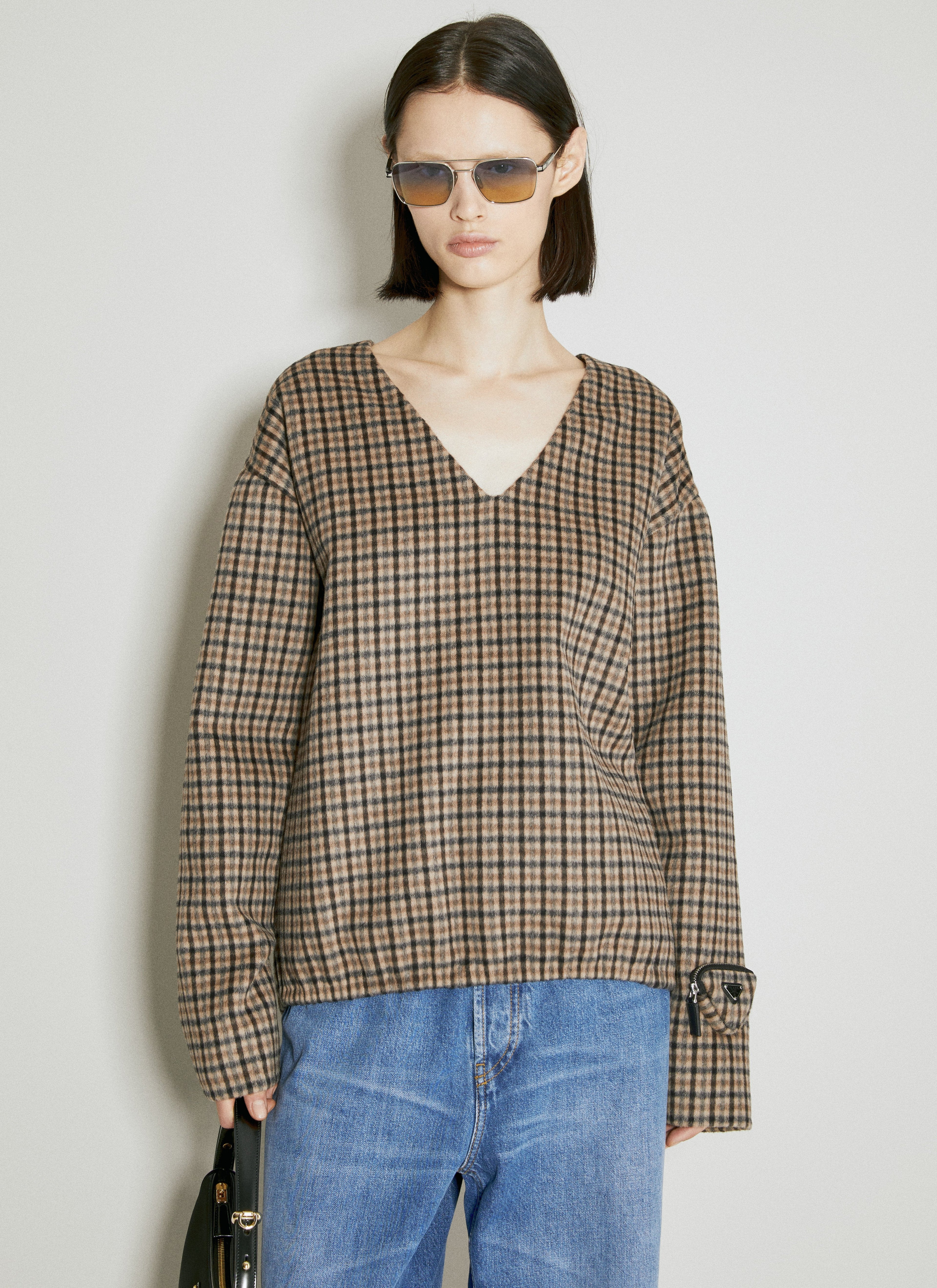 Prada Women Cashgora Check Top