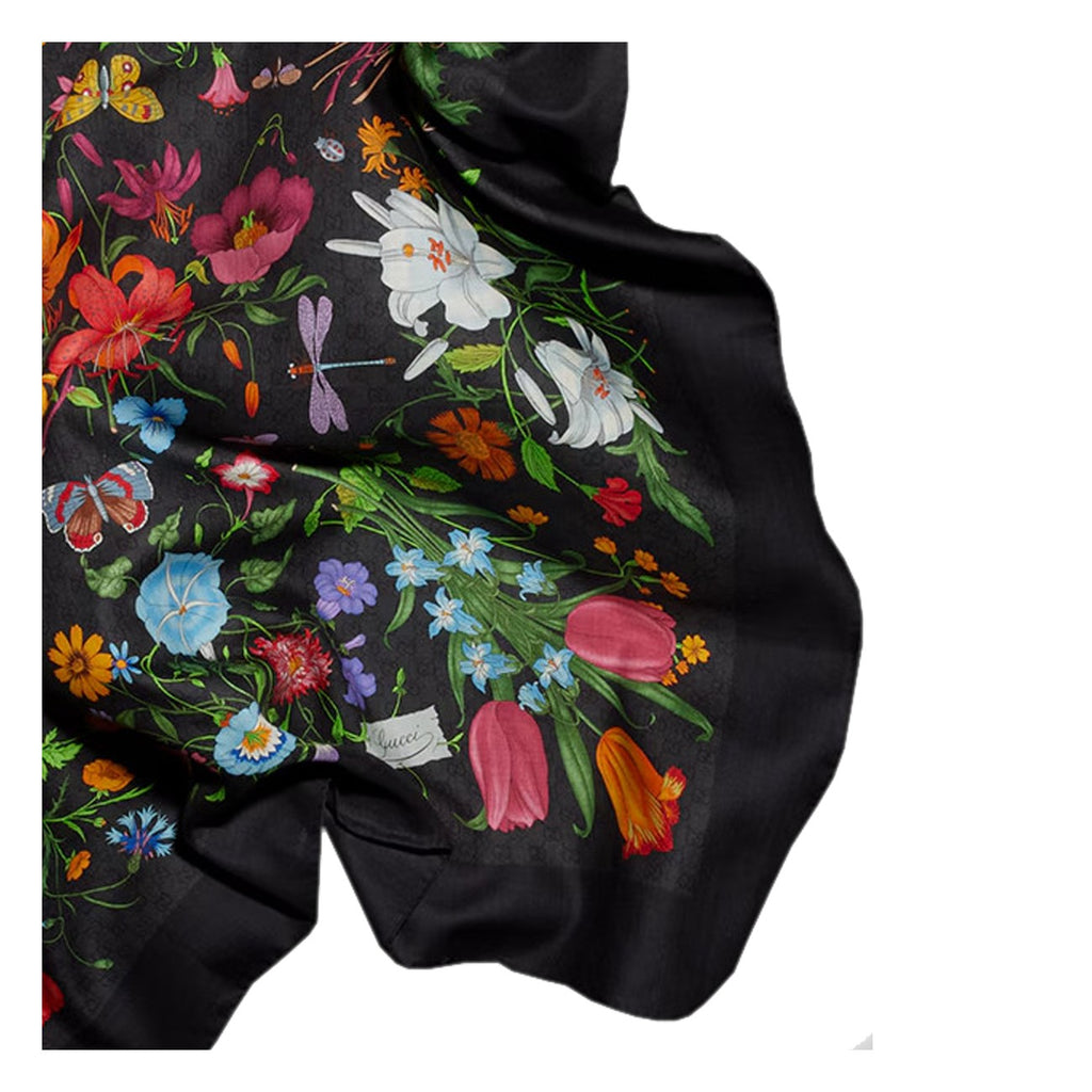 Gucci Women Printed Gg Wool Silk Shawl