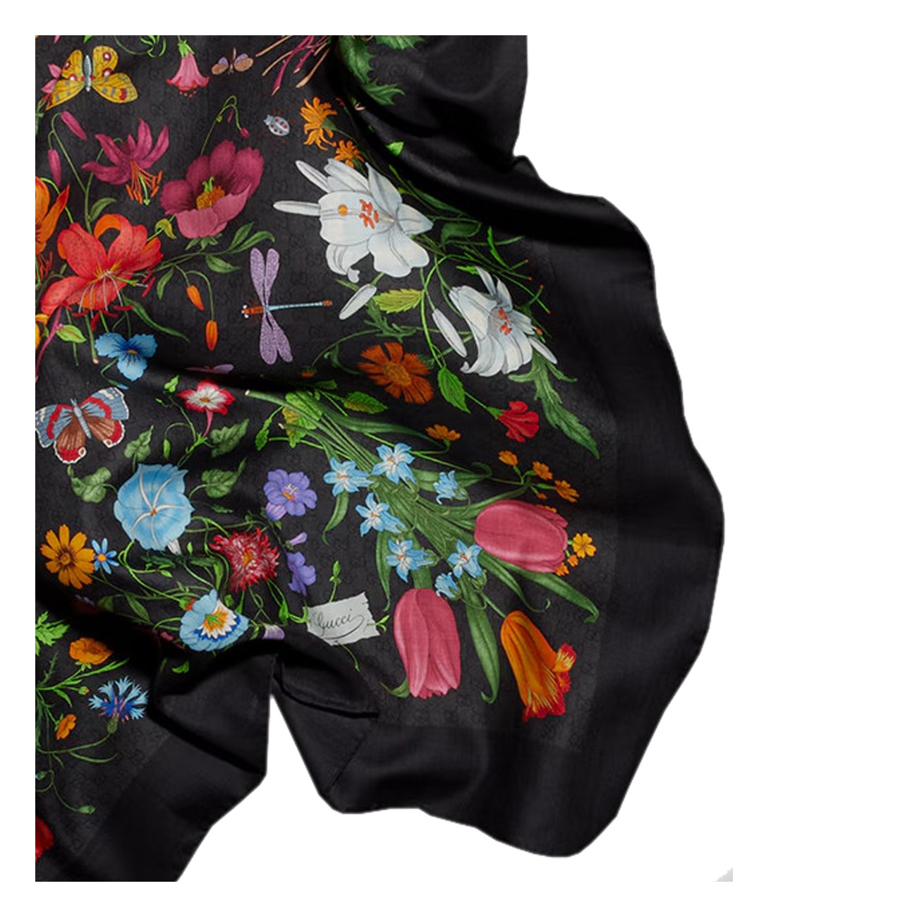 Gucci Women Printed Gg Wool Silk Shawl