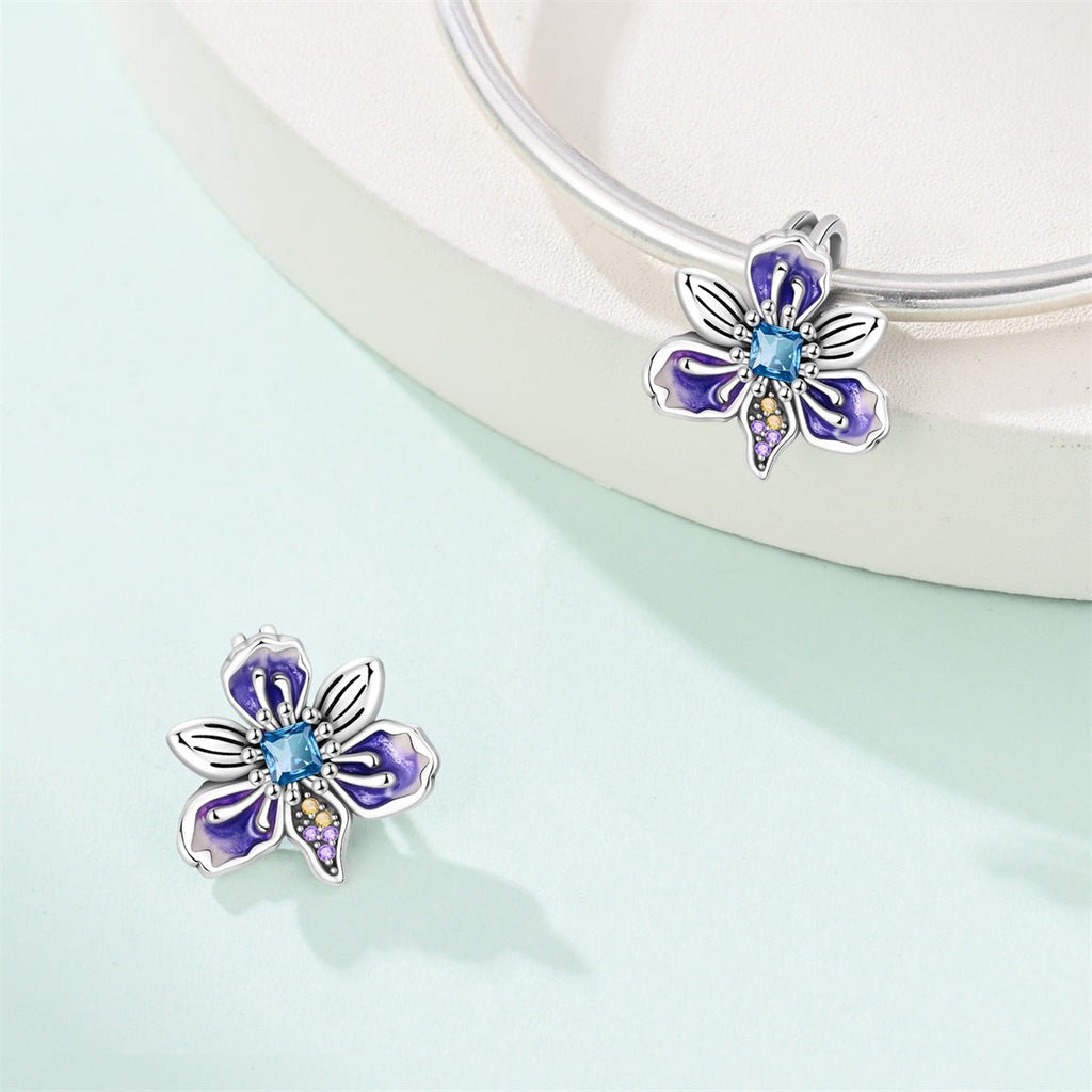 Purple Blossom Flower Charm